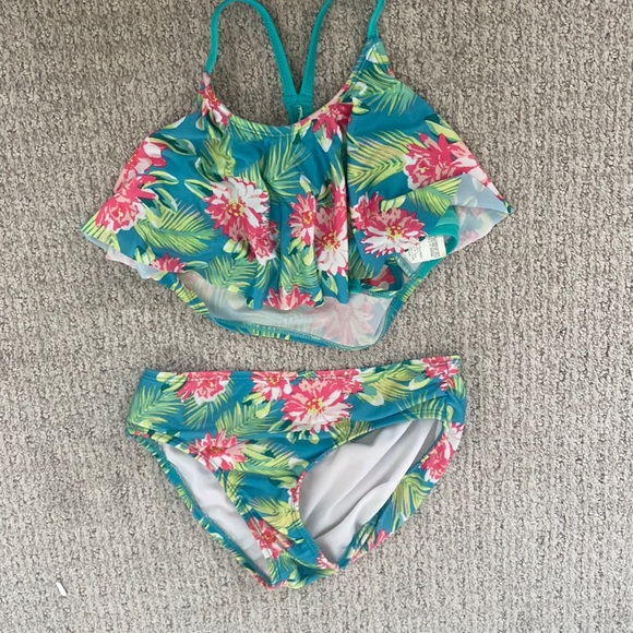 Bikini Set Tropical Hawaiian Print for Girls Size Large 10-12 - Picture 2 of 9